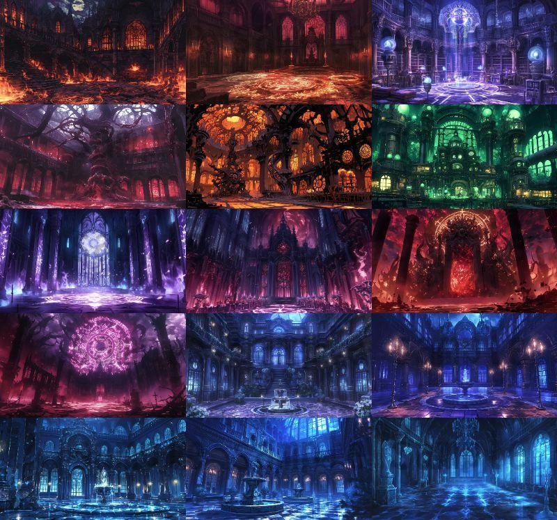 【114枚】魔王城(ラスボスの城)の背景イラスト【著作権フリー素材風景画像】