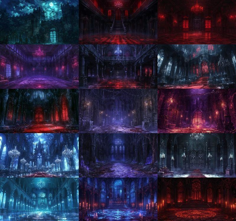 【114枚】魔王城(ラスボスの城)の背景イラスト【著作権フリー素材風景画像】