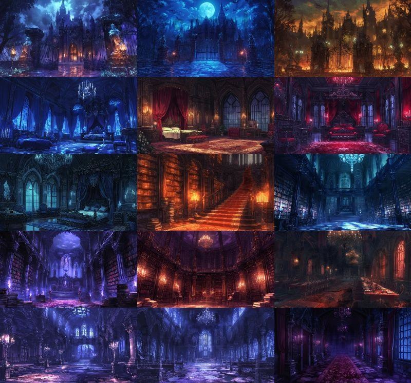 【114枚】魔王城(ラスボスの城)の背景イラスト【著作権フリー素材風景画像】