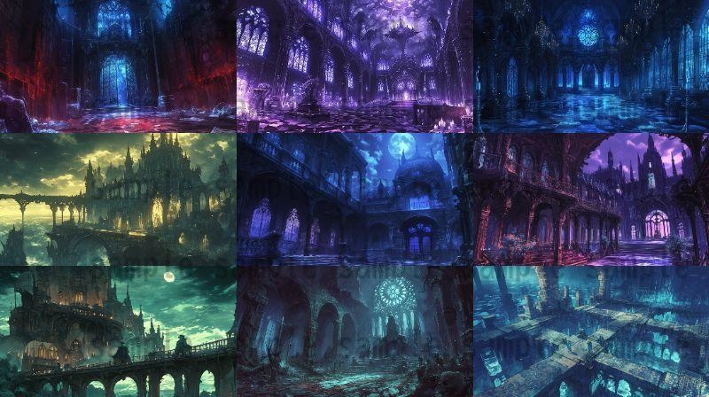 【114枚】魔王城(ラスボスの城)の背景イラスト【著作権フリー素材風景画像】