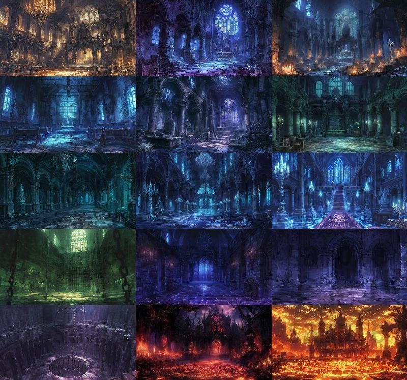 【114枚】魔王城(ラスボスの城)の背景イラスト【著作権フリー素材風景画像】