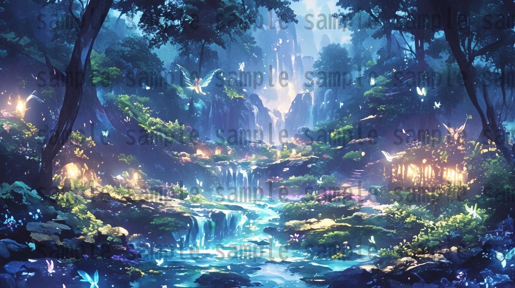 【140枚】妖精の森の背景イラスト【著作権フリー素材風景画像】