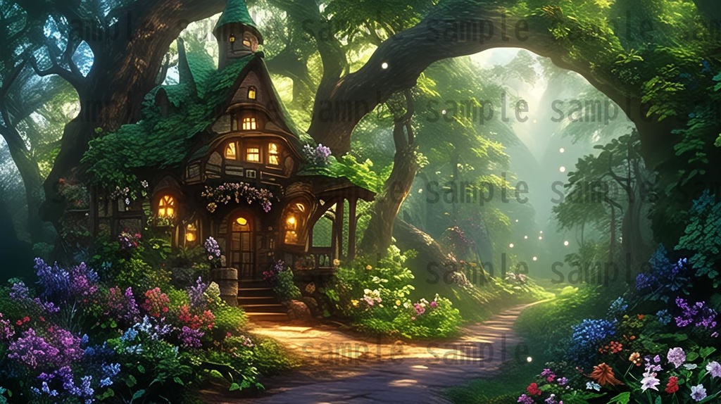 【140枚】妖精の森の背景イラスト【著作権フリー素材風景画像】