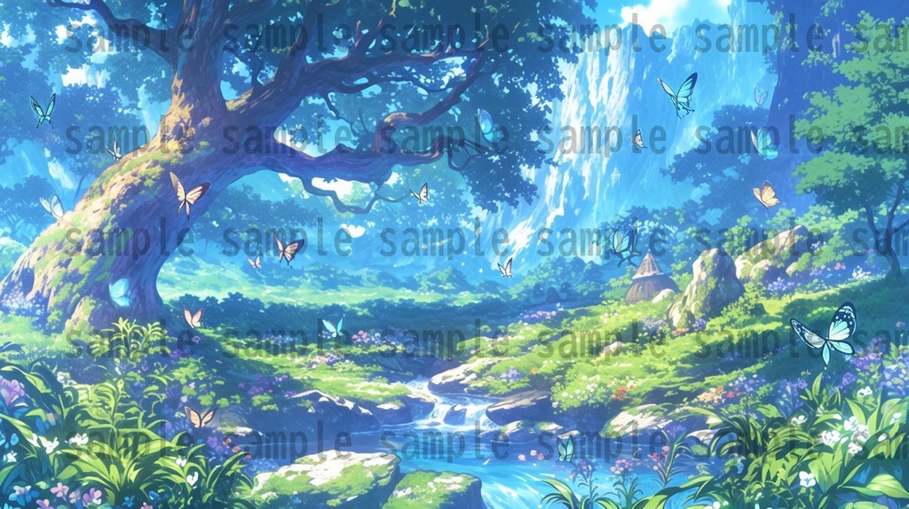 【140枚】妖精の森の背景イラスト【著作権フリー素材風景画像】