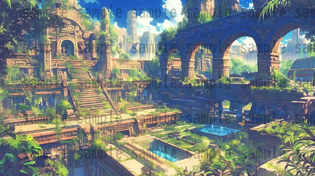 【166枚】古代文明の背景イラスト【著作権フリー素材風景画像】ファンタジーRPG