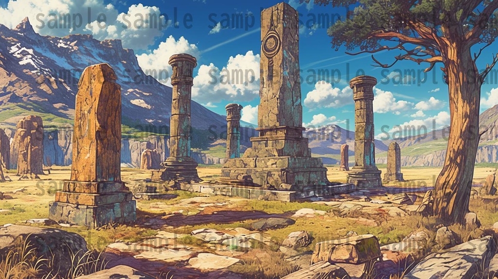 【166枚】古代文明の背景イラスト【著作権フリー素材風景画像】ファンタジーRPG