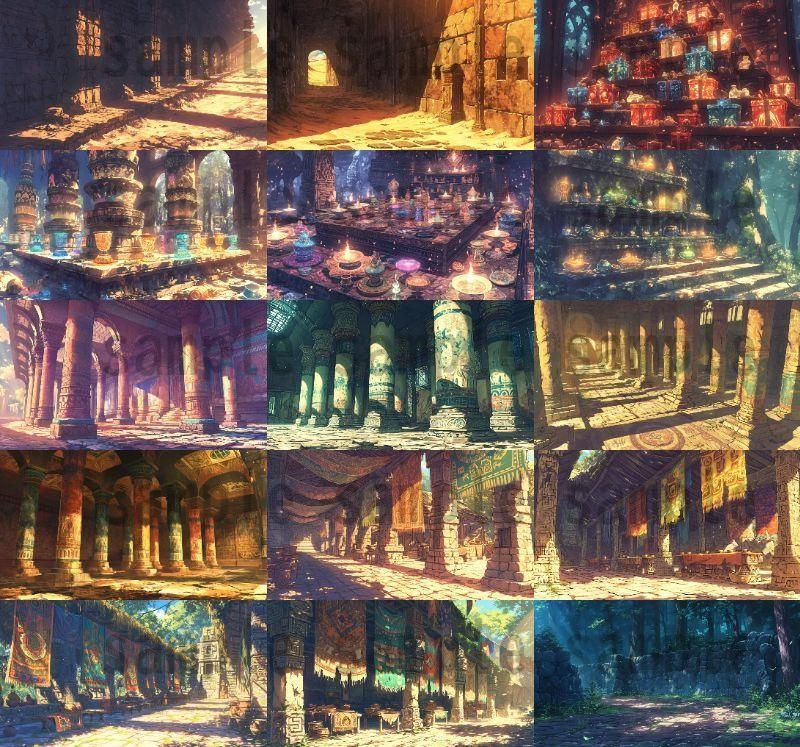 【166枚】古代文明の背景イラスト【著作権フリー素材風景画像】ファンタジーRPG