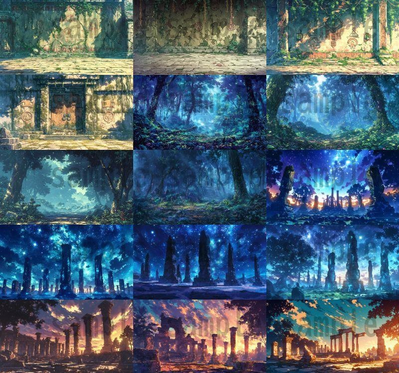【166枚】古代文明の背景イラスト【著作権フリー素材風景画像】ファンタジーRPG