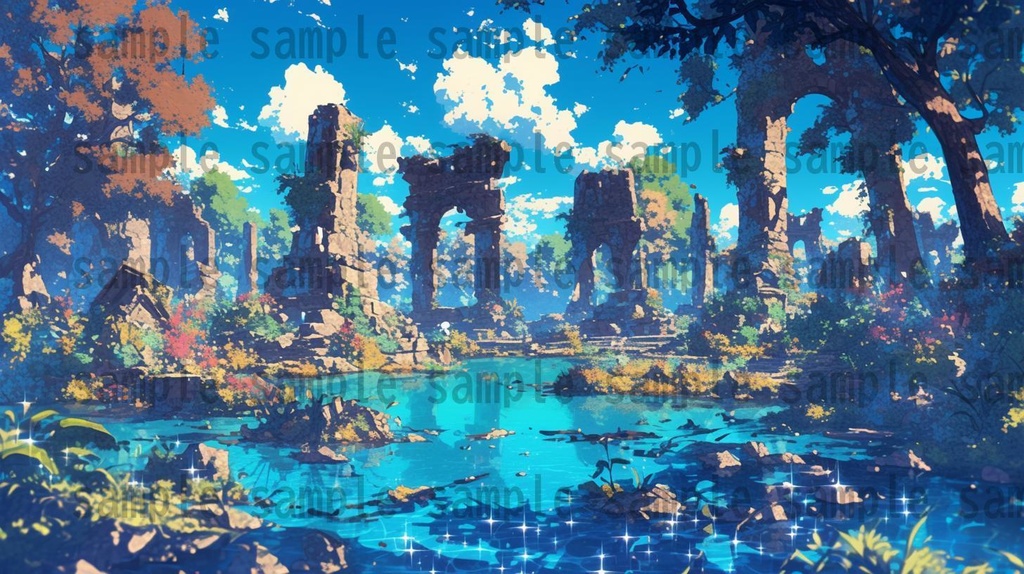 【166枚】古代文明の背景イラスト【著作権フリー素材風景画像】ファンタジーRPG