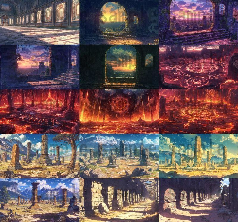 【166枚】古代文明の背景イラスト【著作権フリー素材風景画像】ファンタジーRPG