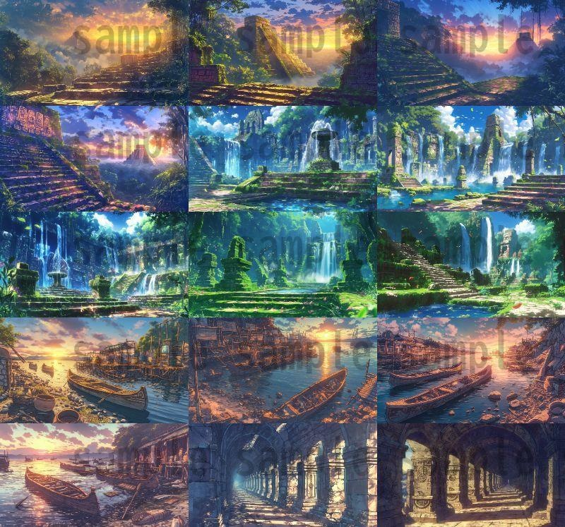 【166枚】古代文明の背景イラスト【著作権フリー素材風景画像】ファンタジーRPG