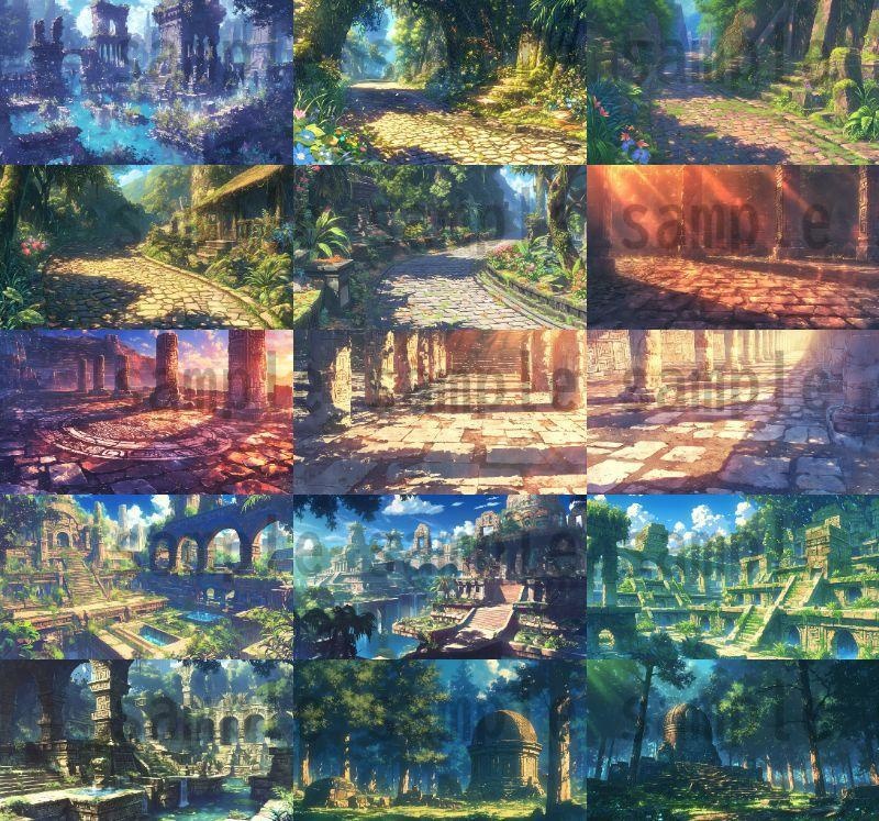 【166枚】古代文明の背景イラスト【著作権フリー素材風景画像】ファンタジーRPG