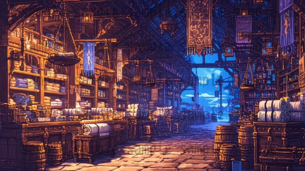 【182枚】バイキング港町の風景背景イラスト【著作権フリー素材/フリー画像】