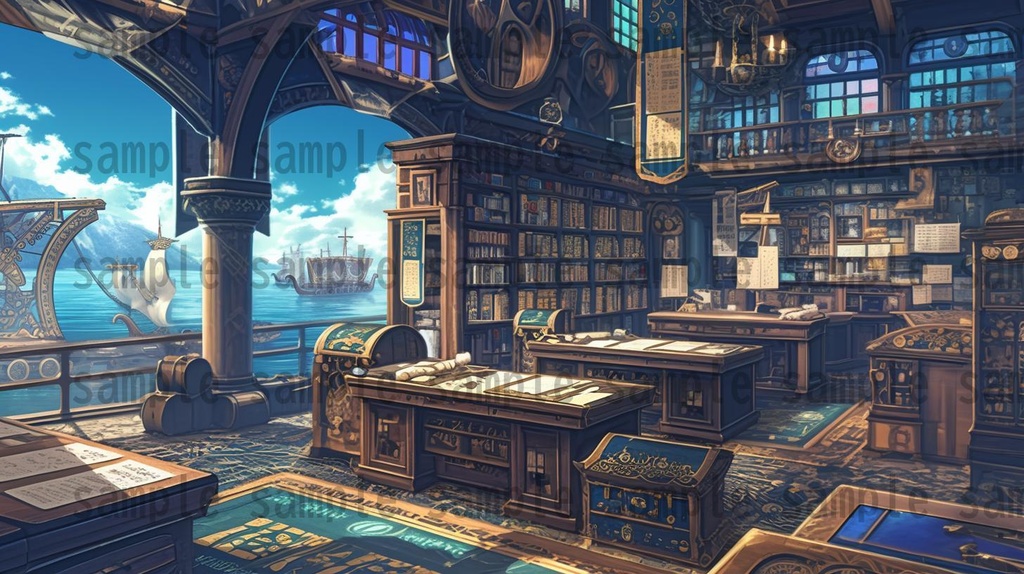 【182枚】バイキング港町の風景背景イラスト【著作権フリー素材/フリー画像】