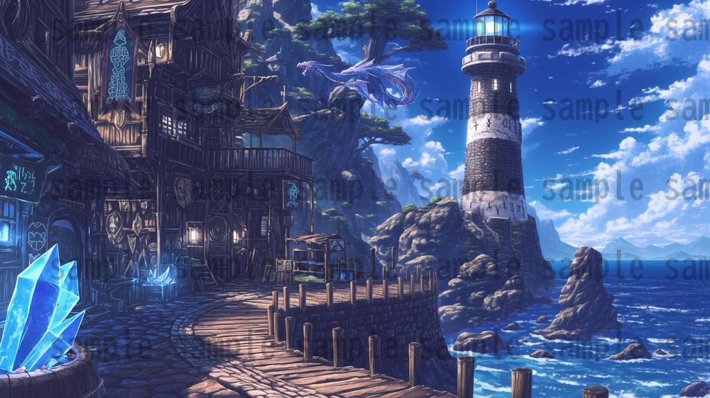 【182枚】バイキング港町の風景背景イラスト【著作権フリー素材/フリー画像】