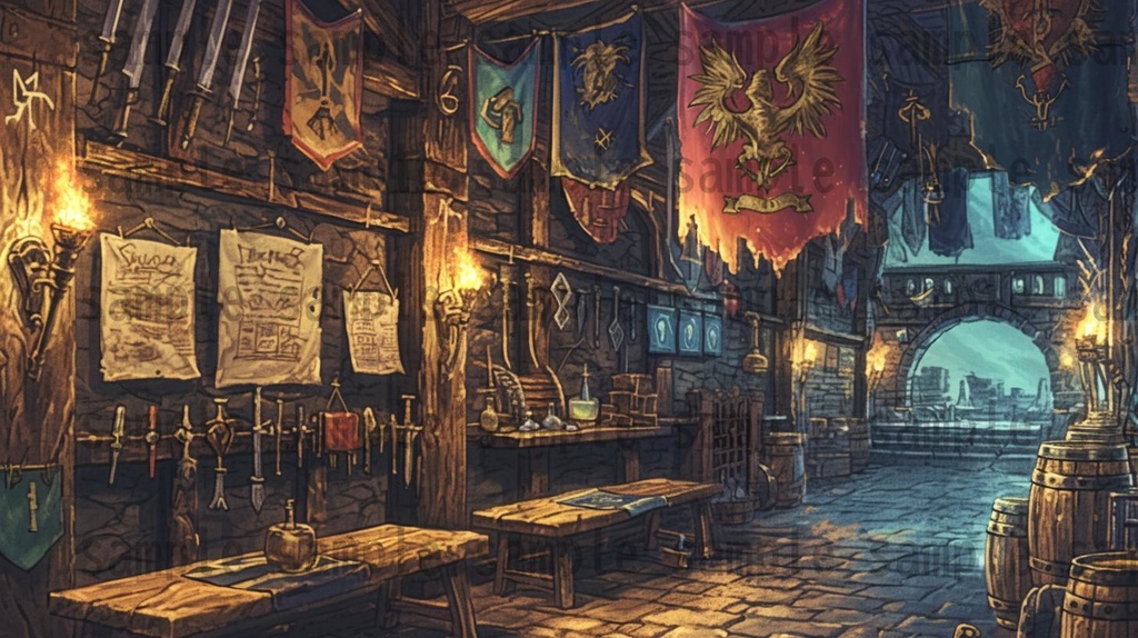 【182枚】バイキング港町の風景背景イラスト【著作権フリー素材/フリー画像】