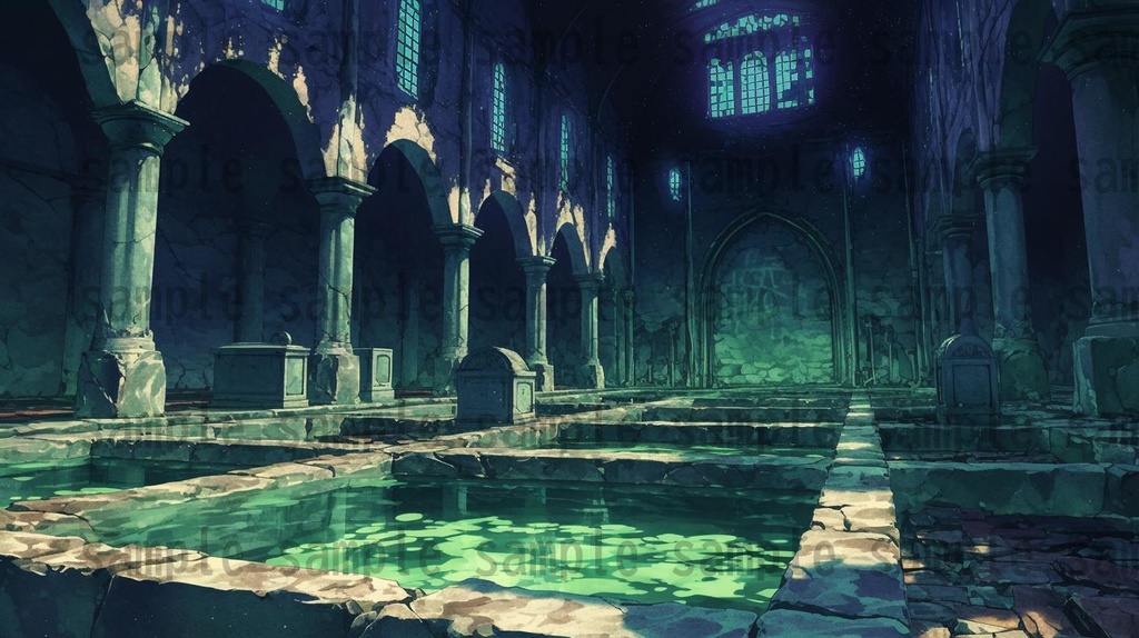 【166枚】死者の都 風景背景イラスト【著作権フリー素材】ダークファンタジー画像