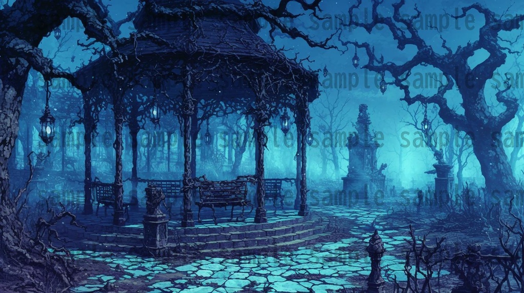 【166枚】死者の都 風景背景イラスト【著作権フリー素材】ダークファンタジー画像