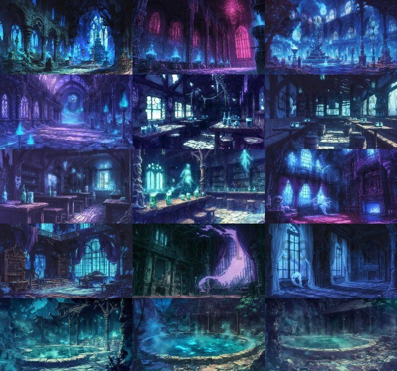 【166枚】死者の都 風景背景イラスト【著作権フリー素材】ダークファンタジー画像