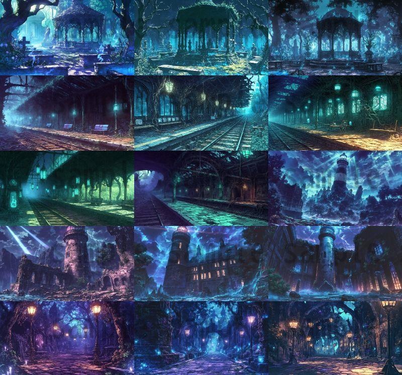 【166枚】死者の都 風景背景イラスト【著作権フリー素材】ダークファンタジー画像