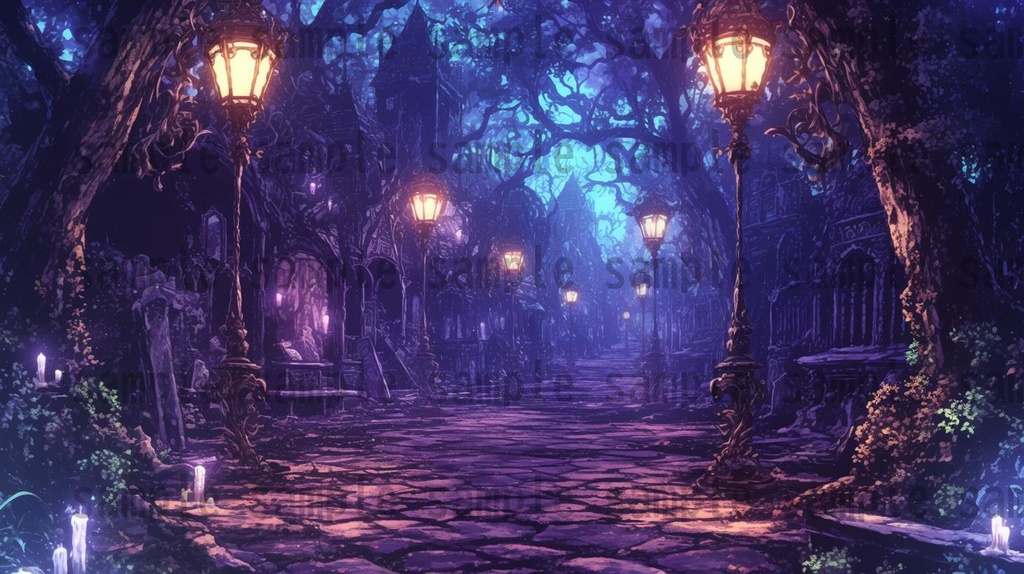 【166枚】死者の都 風景背景イラスト【著作権フリー素材】ダークファンタジー画像