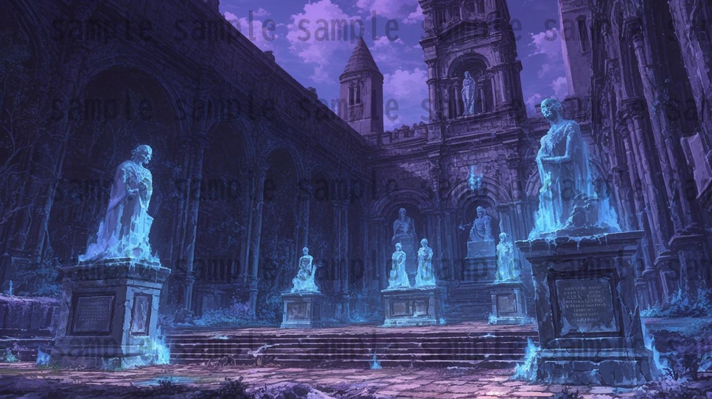 【166枚】死者の都 風景背景イラスト【著作権フリー素材】ダークファンタジー画像