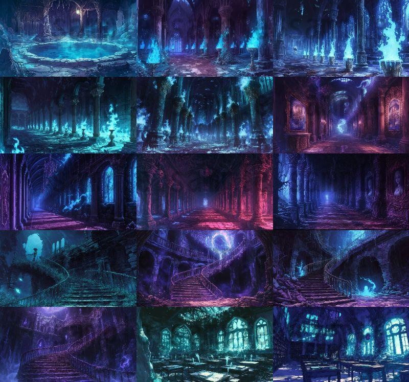 【166枚】死者の都 風景背景イラスト【著作権フリー素材】ダークファンタジー画像