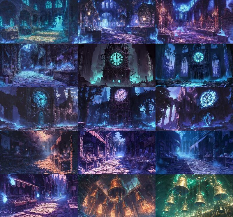 【166枚】死者の都 風景背景イラスト【著作権フリー素材】ダークファンタジー画像