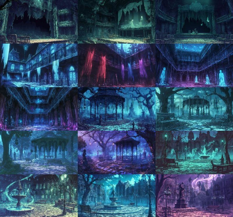 【166枚】死者の都 風景背景イラスト【著作権フリー素材】ダークファンタジー画像
