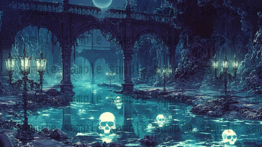 【166枚】死者の都 風景背景イラスト【著作権フリー素材】ダークファンタジー画像