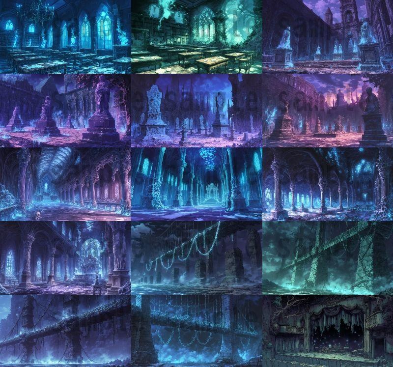 【166枚】死者の都 風景背景イラスト【著作権フリー素材】ダークファンタジー画像