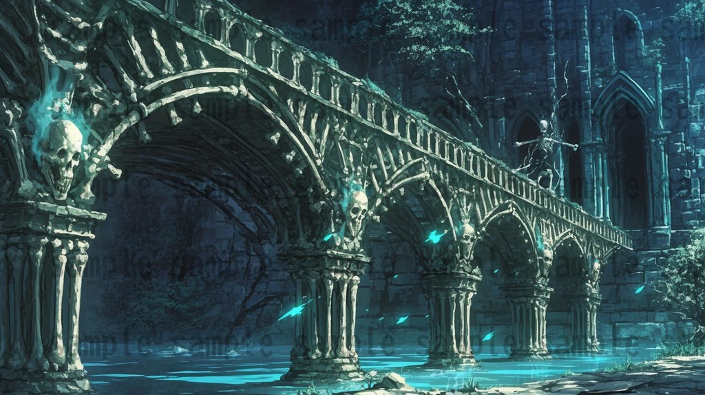 【166枚】死者の都 風景背景イラスト【著作権フリー素材】ダークファンタジー画像