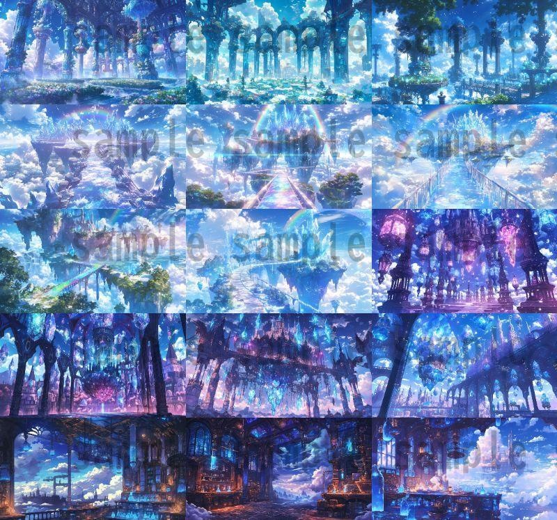 【163枚】天空城 風景背景イラスト【著作権フリー素材】ファンタジーRPG