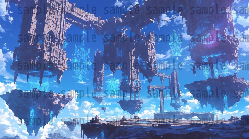 【163枚】天空城 風景背景イラスト【著作権フリー素材】ファンタジーRPG