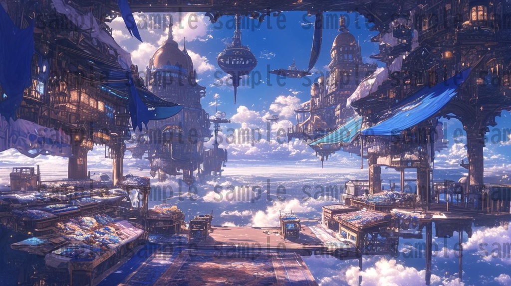 【163枚】天空城 風景背景イラスト【著作権フリー素材】ファンタジーRPG