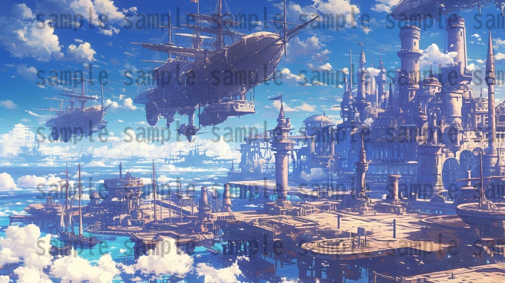 【163枚】天空城 風景背景イラスト【著作権フリー素材】ファンタジーRPG