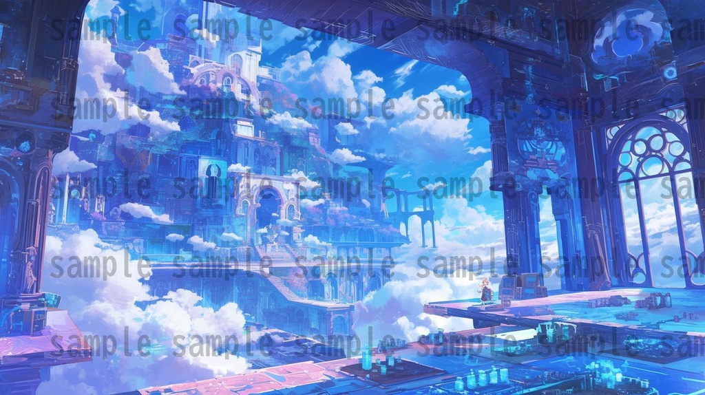 【163枚】天空城 風景背景イラスト【著作権フリー素材】ファンタジーRPG