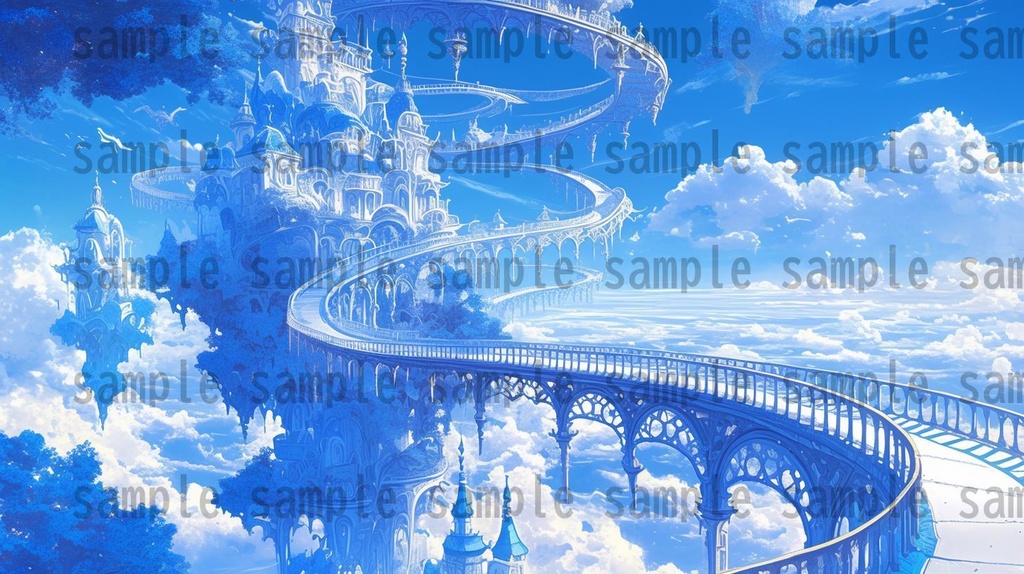 【163枚】天空城 風景背景イラスト【著作権フリー素材】ファンタジーRPG