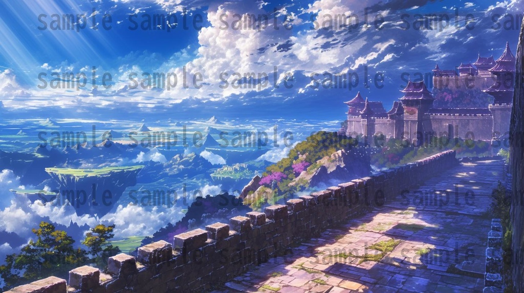 【163枚】天空城 風景背景イラスト【著作権フリー素材】ファンタジーRPG