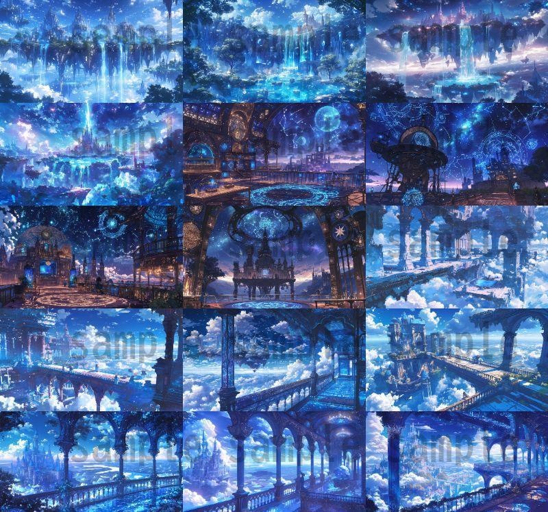 【163枚】天空城 風景背景イラスト【著作権フリー素材】ファンタジーRPG