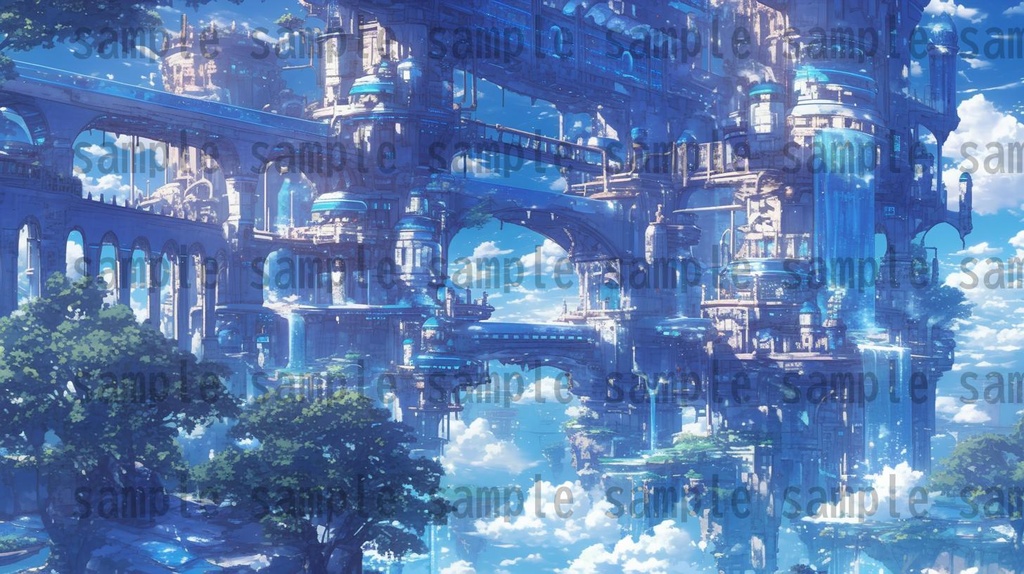 【163枚】天空城 風景背景イラスト【著作権フリー素材】ファンタジーRPG