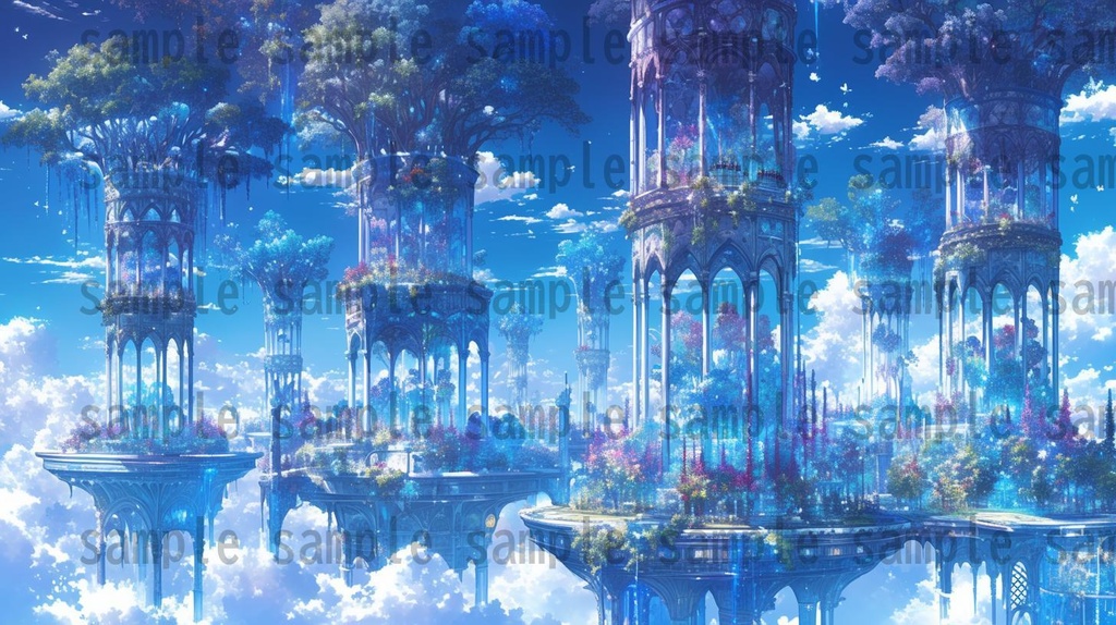 【163枚】天空城 風景背景イラスト【著作権フリー素材】ファンタジーRPG