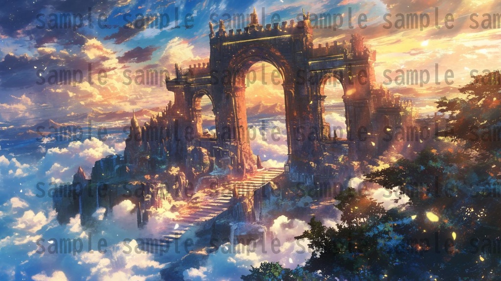 【163枚】天空城 風景背景イラスト【著作権フリー素材】ファンタジーRPG