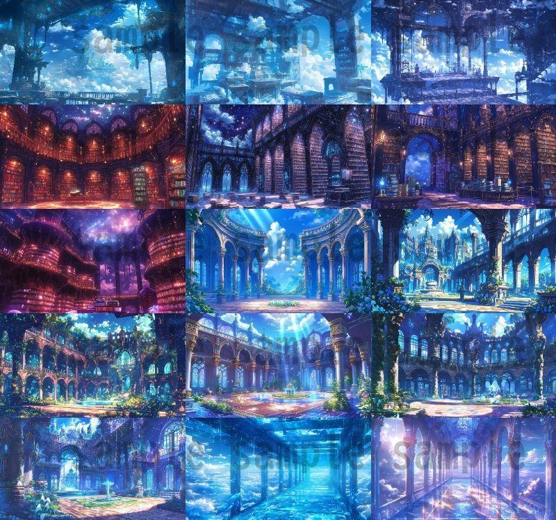 【163枚】天空城 風景背景イラスト【著作権フリー素材】ファンタジーRPG