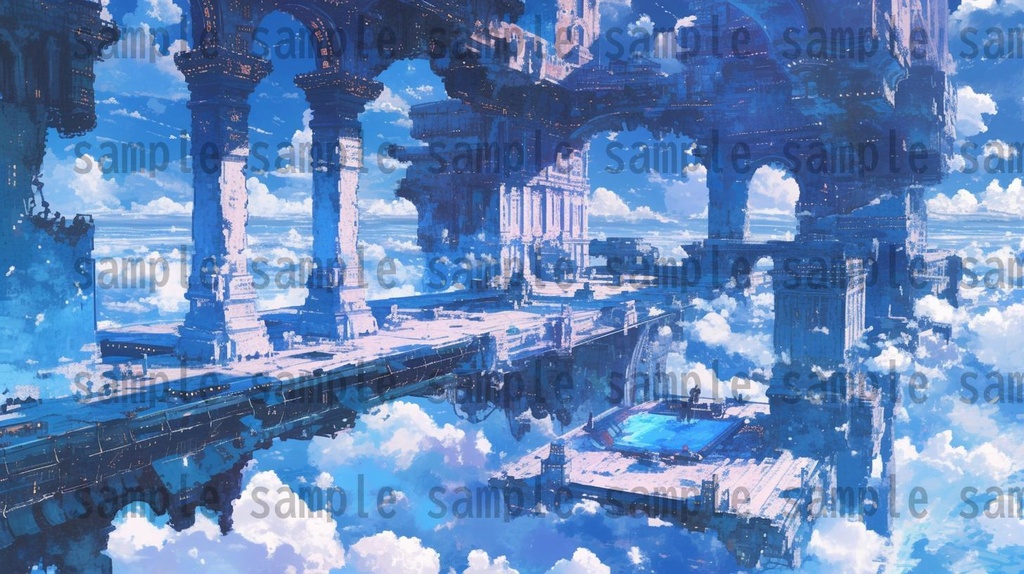 【163枚】天空城 風景背景イラスト【著作権フリー素材】ファンタジーRPG