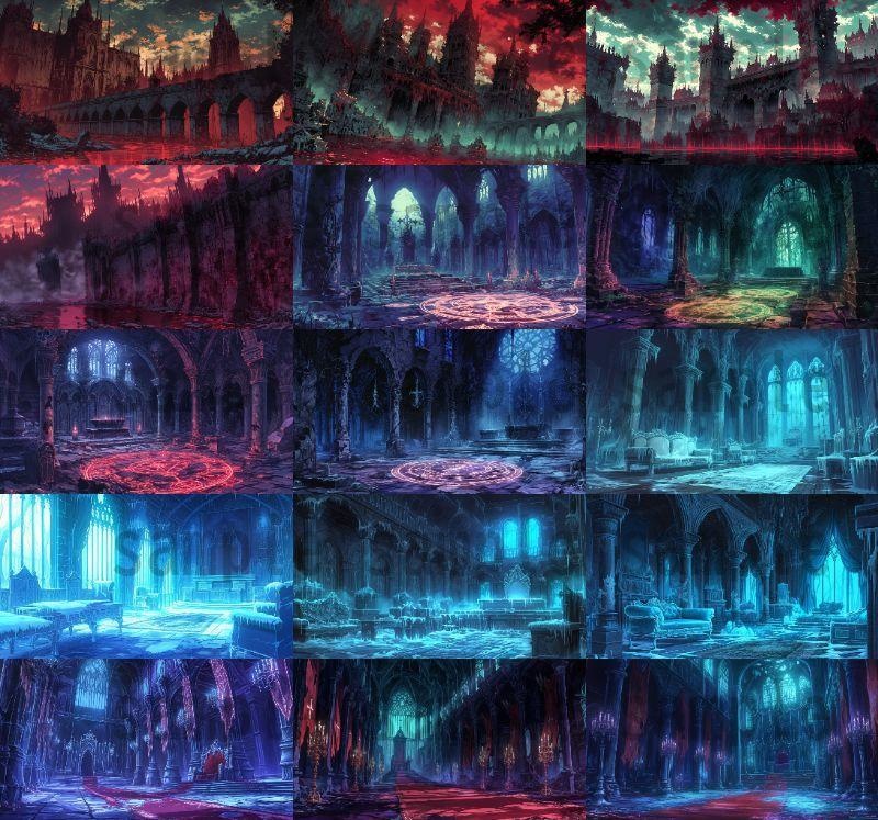 【164枚】不死城 風景背景イラスト【著作権フリー素材】ダークファンタジー・ホラー画像