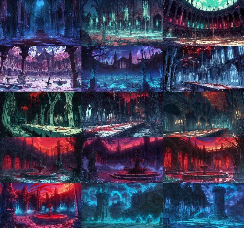 【164枚】不死城 風景背景イラスト【著作権フリー素材】ダークファンタジー・ホラー画像