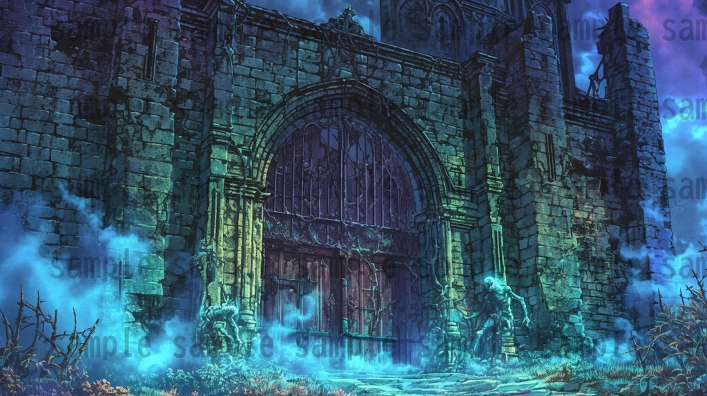 【164枚】不死城 風景背景イラスト【著作権フリー素材】ダークファンタジー・ホラー画像