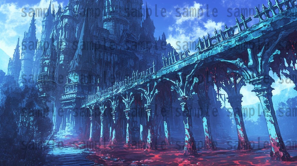 【164枚】不死城 風景背景イラスト【著作権フリー素材】ダークファンタジー・ホラー画像