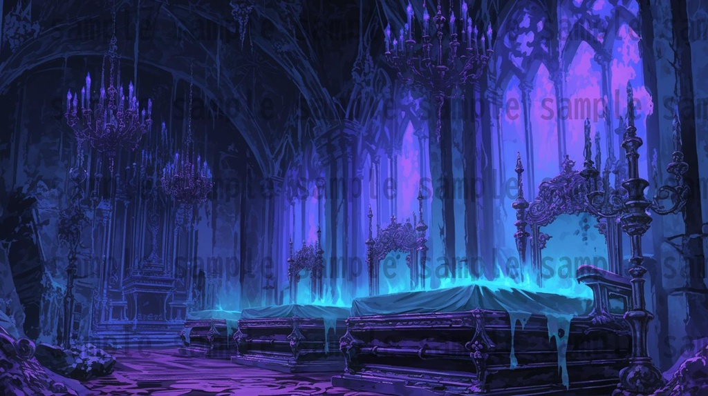 【164枚】不死城 風景背景イラスト【著作権フリー素材】ダークファンタジー・ホラー画像